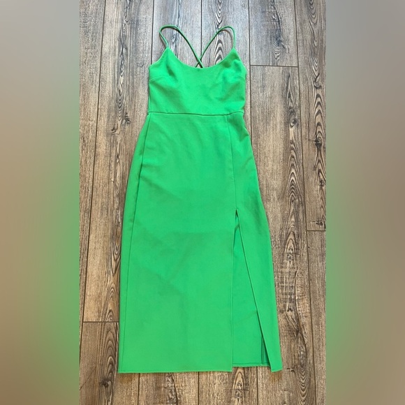 Zara Green Cross Strap Sheath Dress size medium - Picture 4 of 8